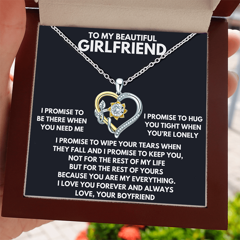 (GF1) Moissanite Diamond Heart Pendant Sterling Silver Necklace With Message Card And Gift Box // Perfect Christmas Gift For Your Girlfriend