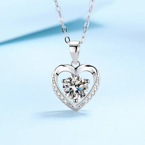 (WF1) Moissanite Diamond Pendant Sterling Silver Necklace With Message Card And Gift Box // Perfect Gift For Your Wife