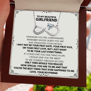 (GF1) Infinity Love Sterling Silver Pendant Necklace With Message Card And Gift Box // Perfect Christmas Gift For Your Girlfriend