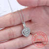 (WF013) 925 Sterling Silver Heart Pendant Necklace With Message Card And Gift Box  // Perfect Christmas Gift For Your Wife