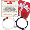 (WF004) Handmade Braided Rope Bracelets with Magnetic Matching Heart // Christmas Gift For Your WIFE