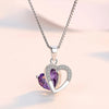 (WF002) GEMSTONE Heart Pendant Necklace With Message Card And Gift Box // Perfect Christmas Gift For Your Wife