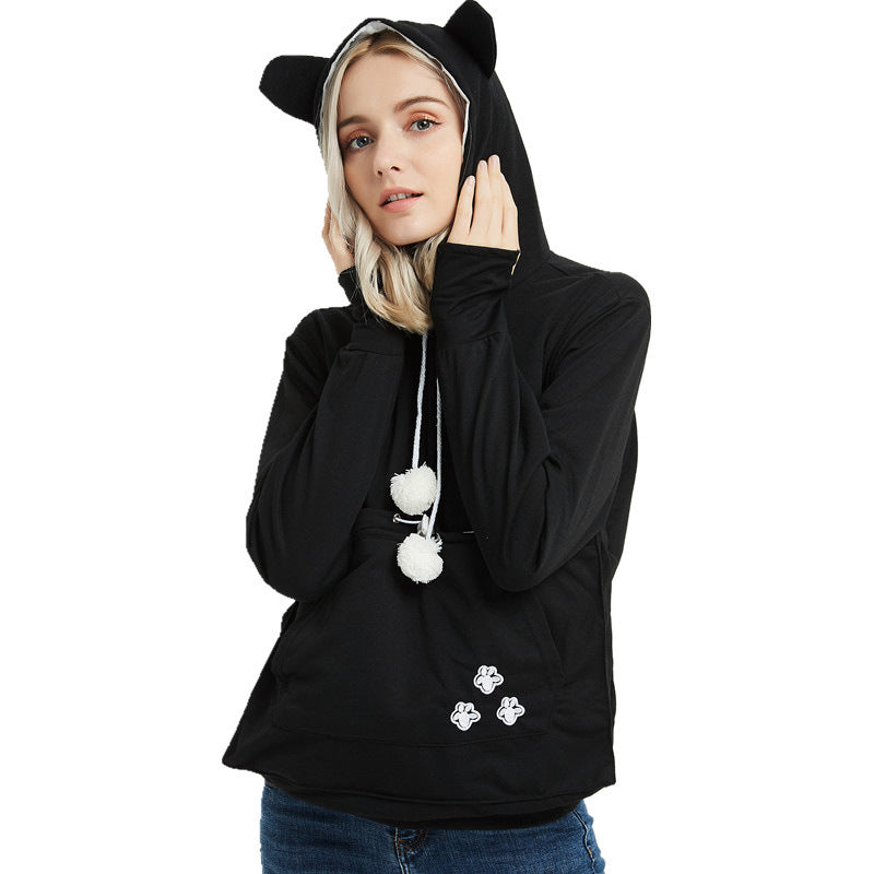 Cute Hoodies Pullover Sweatshirts With Pet Pocket For Cat
