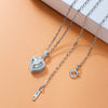 (GF1) Rosen-Geschenkbox + Herz-Anhänger-Halskette aus Sterlingsilber mit Nachrichtenkarte // Perfektes Geschenk für Ihre Freundin
