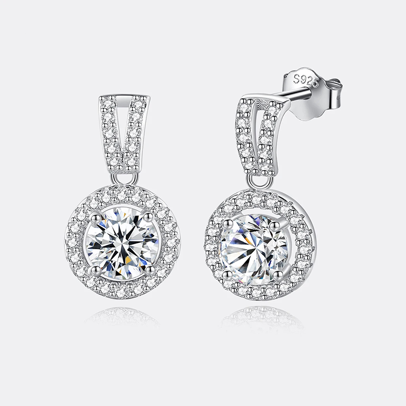 (WF004) Diamond Pendant Sterling Silver Necklace (Or Earrings) With Message Card And Gift Box // Perfect Christmas Gift For Your WIFE