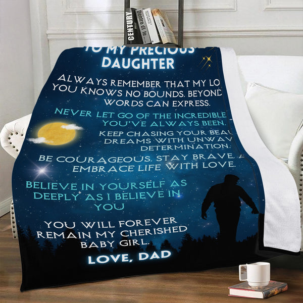 FLEECE BLANKET (JET) // DD001 // PERFECT GIFT FOR YOUR DAUGHTER