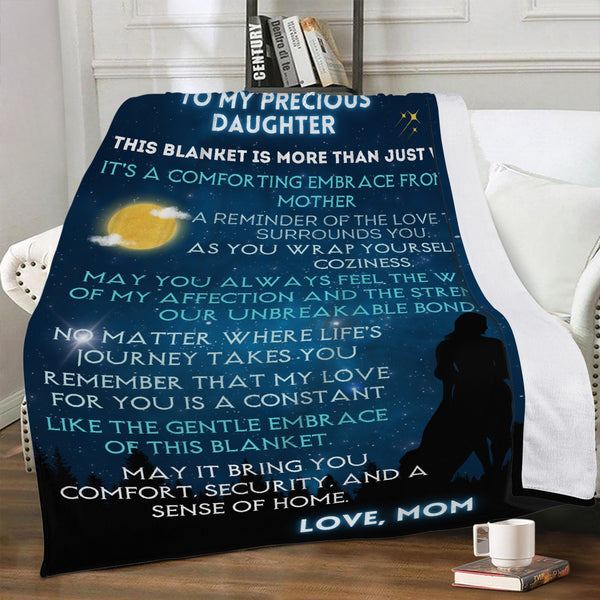 Dual-sided Stitched Fleece Blanket (JET) // DM005 // PERFECT CHRISTMAS GIFT FOR YOUR DAUGHTER