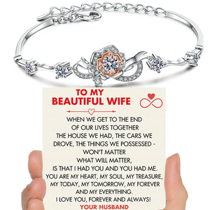 (WF006) Sterling Silver Rose Bracelet With Message Card And Gift Box // Perfect Christmas Gift For Your Wife