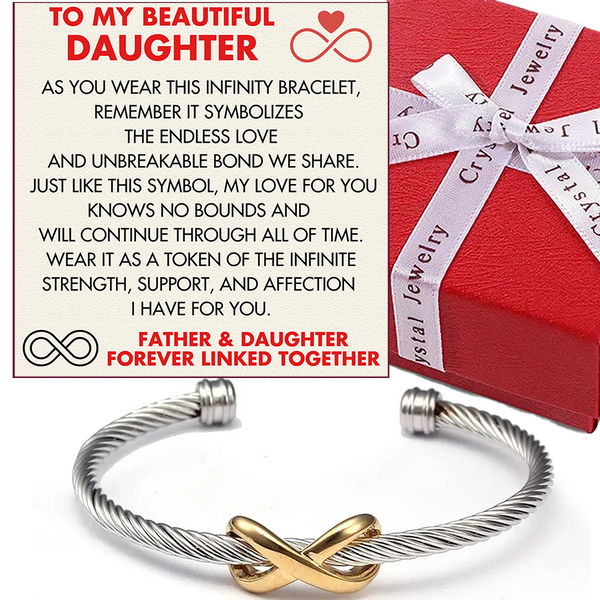(DD001) Infinity Symbol Bracelet With Message Card And Gift Box // Perfect Christmas Gift For Your Daughter