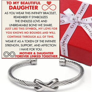 (DM001) Infinity Symbol Bracelet With Message Card And Gift Box // Perfect Christmas Gift For Your Daughter