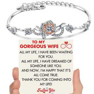 (WF001) Sterling Silver Rose Bracelet With Message Card And Gift Box // Perfect Christmas Gift For Your Wife