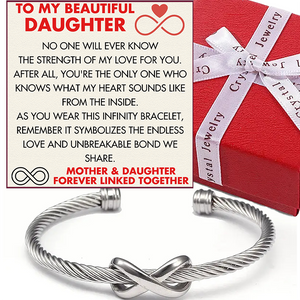 (DM003) Infinity Symbol Bracelet With Message Card And Gift Box // Perfect Christmas Gift For Your Daughter