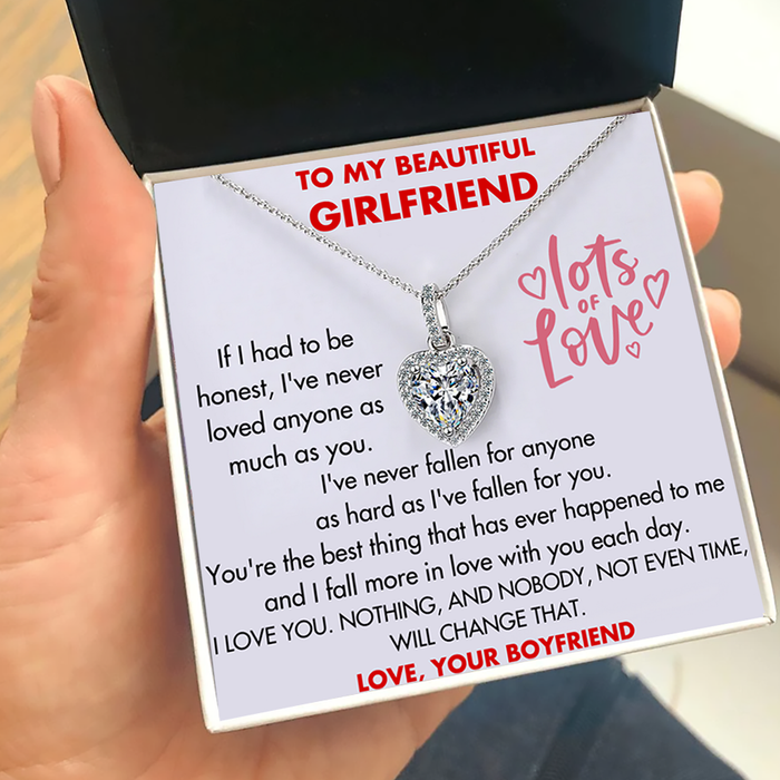 925 Sterling Silver Heart Pendant Necklace // Perfect Christmas Gift For Your Girlfriend / GF001