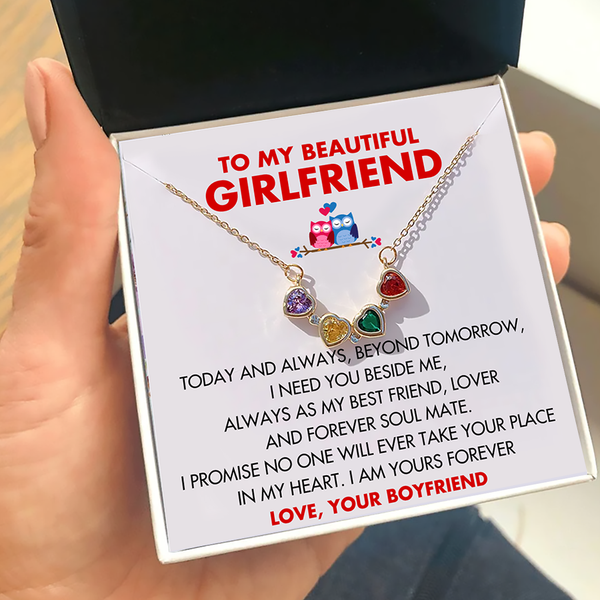 (GF001) Magnetic Folding Heart Lucky Four Leaf Clover Pendant Necklace With Message Card And Gift Box // Christmas Gift For Your Girlfriend