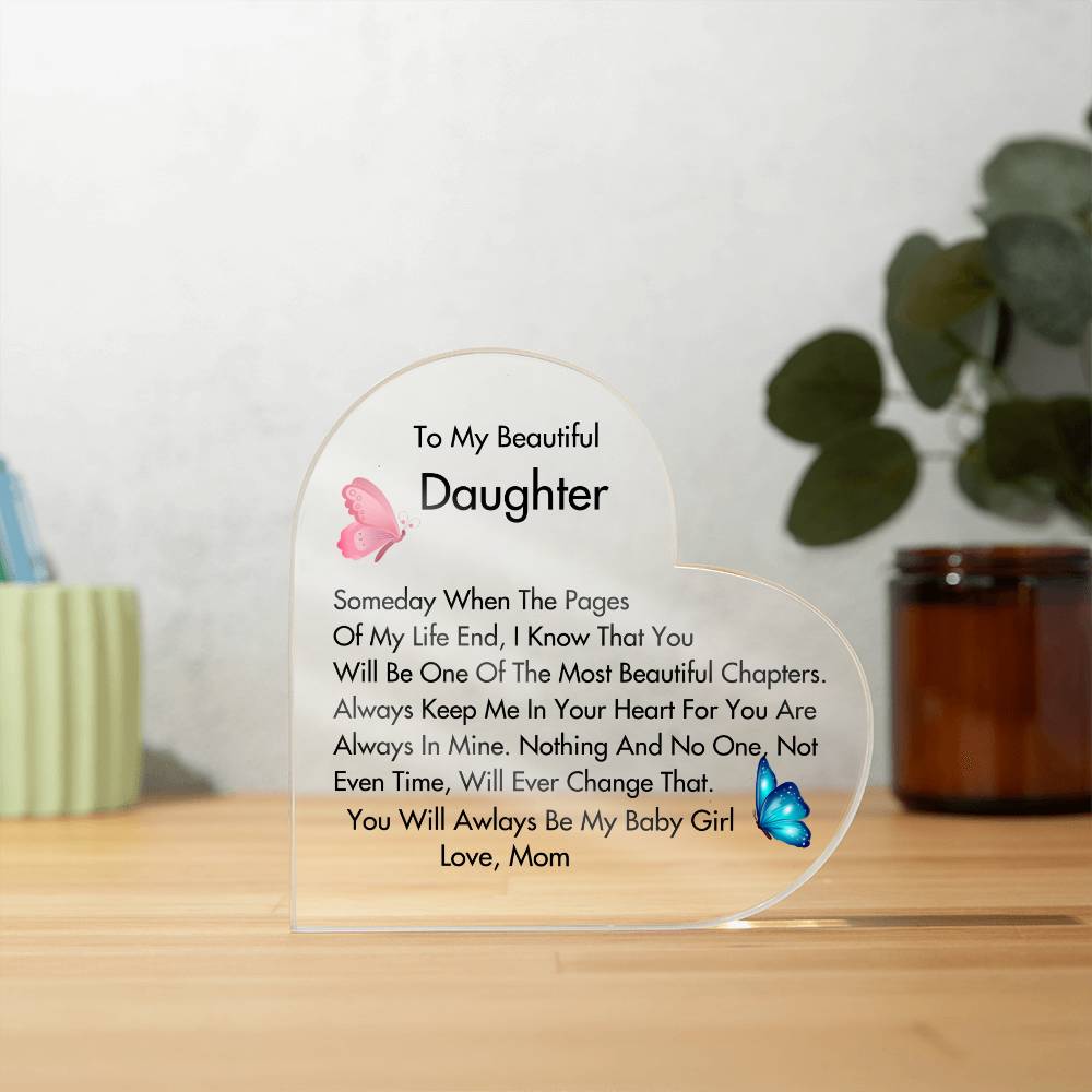 Printed Heart Shaped Acrylic Plaque DM001